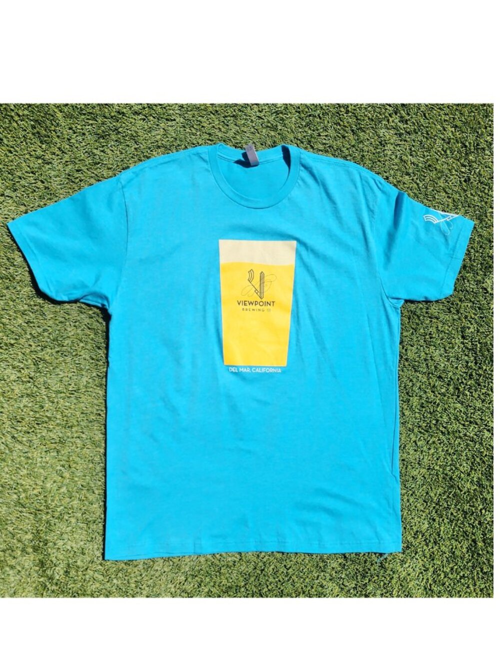 Viewpoint Brewing Company T-Shirt Men XL Turquoise Blue Beer Graphic Soft 60/40
